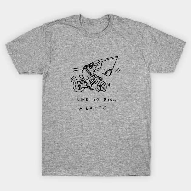 I Like To Bike A Latte T-Shirt by Tegan Phillips Comics